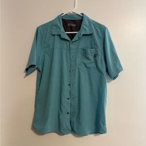 Hi Tech Men’s Teal Striped Button-down Shirt